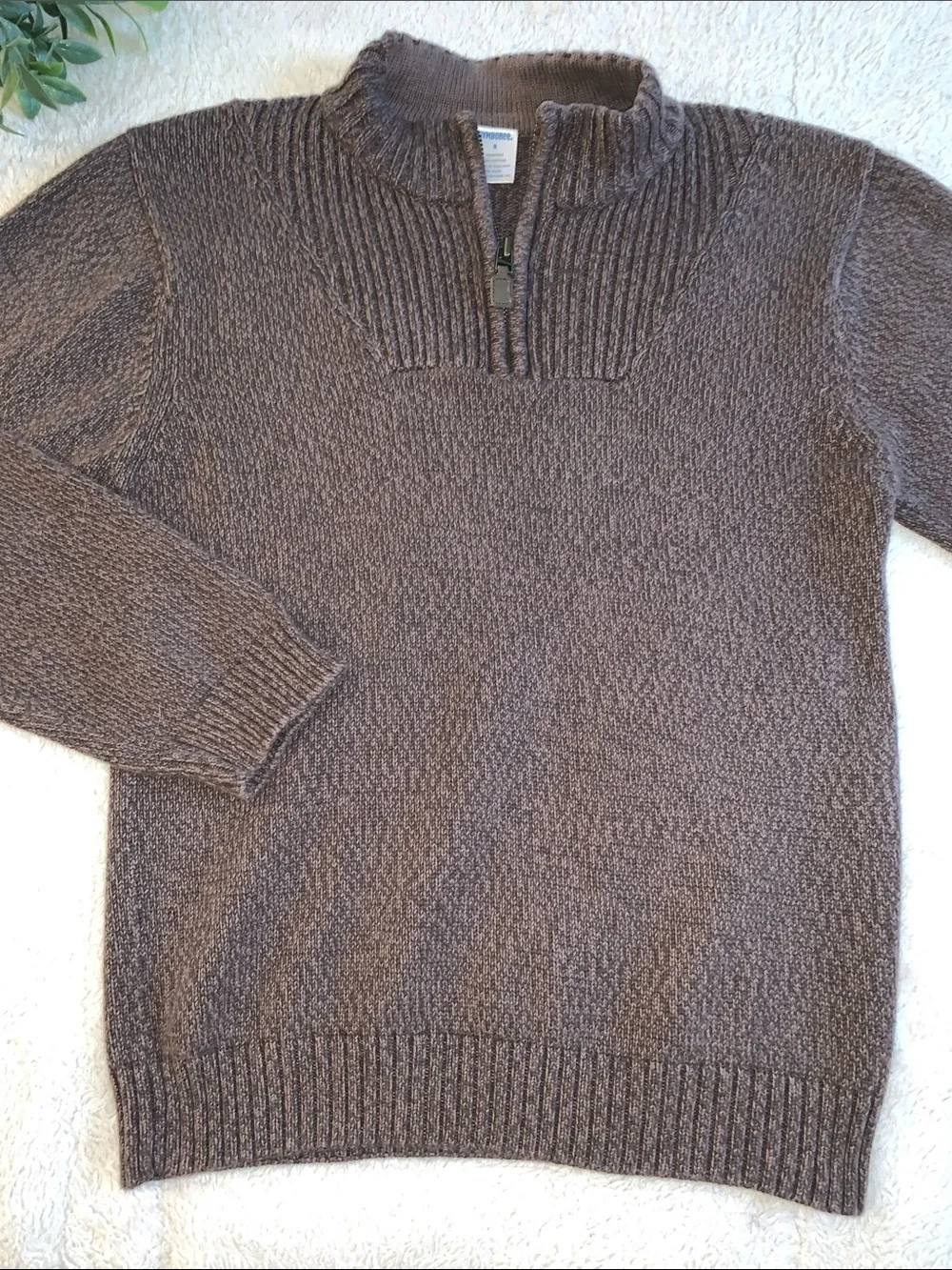 Gymboree Brown Quarter Zip Sweater 8 EUC Boys
